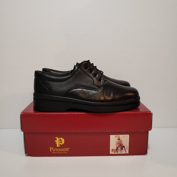 5054 Black Leather Pinosos Comfort Men’s Lace up Shoes - FCM24